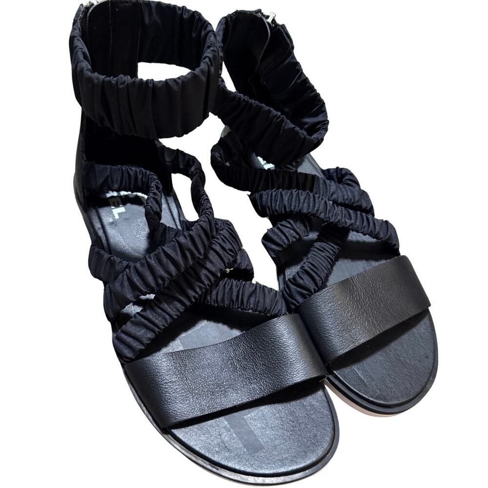 Sorel Ella II Ankle Strap Sandals Size 7, Black
